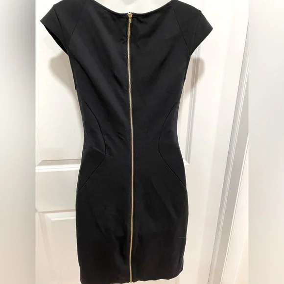 black dress gold zipper Nikkib Soft Chic Zipper Dress, 34” / Large